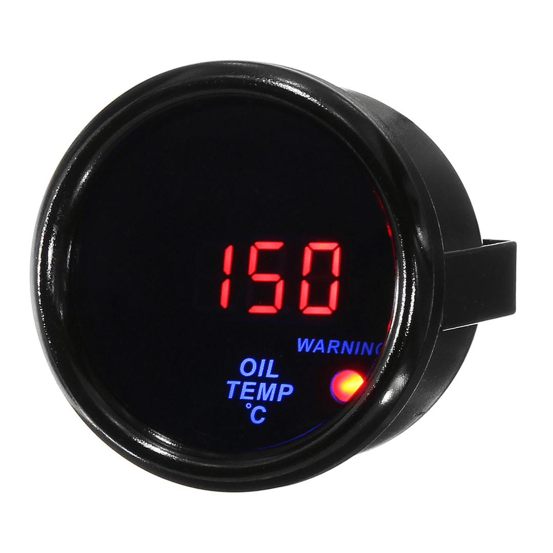 2 Inch 52Mm 20-140℃ Oil Temperature Gauge Digital LED Display Black Face Car Meter with Sensor - MRSLM