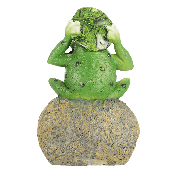 1PC Peace Hope Enjoy Frogs Fairy Garden Statues Art Figurines Outdoor Patio Ornament - MRSLM