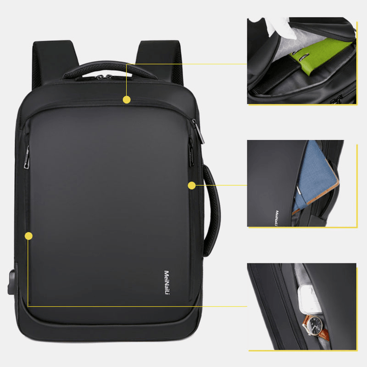 Men Large Capacity Multifunctional Loptop Backpack with USB Charging Port - MRSLM