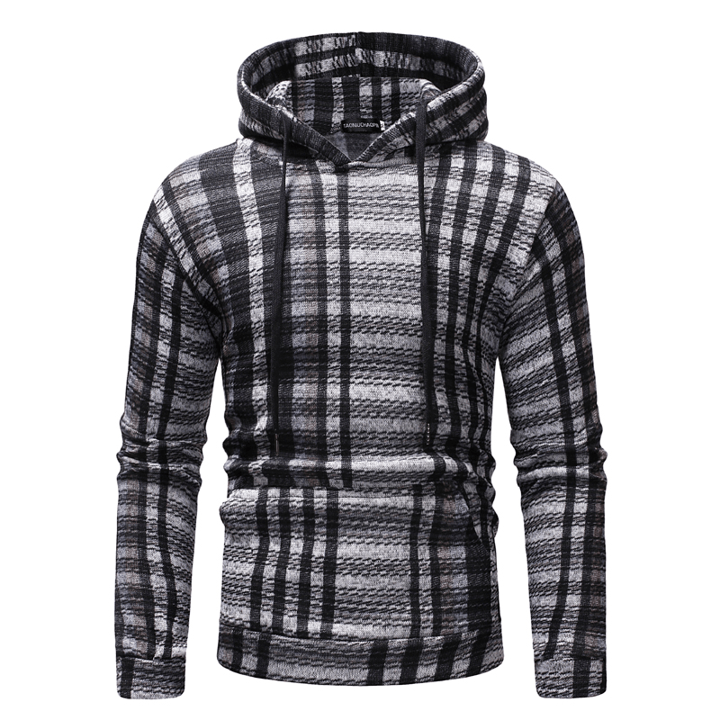 Hooded Men Striped Sweater Slim Fit - MRSLM