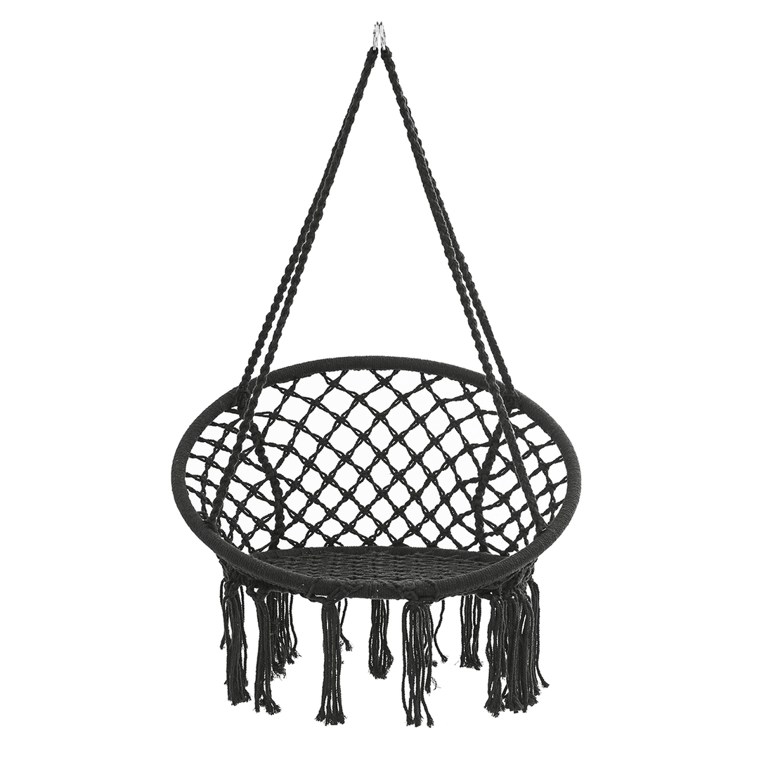 Indoor Outdoor Hammock Chair Cotton Single Garden Swing Portable Hanging Chair Max Load 330Lbs - MRSLM