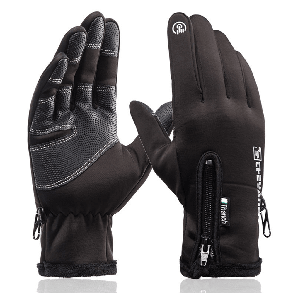 Unisex Waterproof Cycling Gloves plus Velvet Warm Fitness Motorcycle Glove - MRSLM