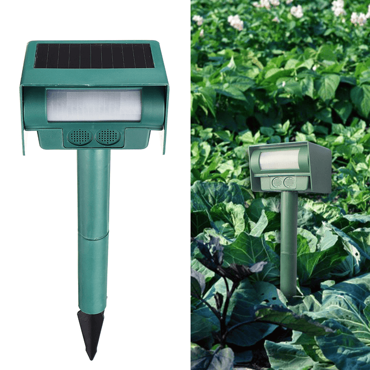 Solar Ultrasonic Vibrating Rodent Mole Solar Snake Repeller Sonic Wave Gopher Repeller Vole Cha-Ser Deterrent Animal Repeller - MRSLM