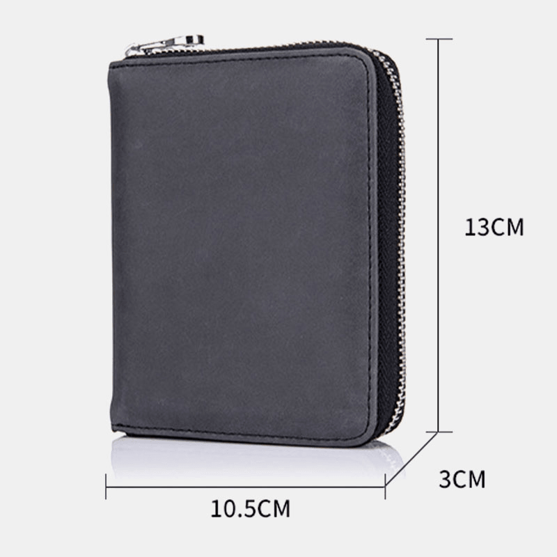 Women Genuine Leather RFID Anti-Theft Organ Design Milti-Card Slot Card Bag Card Holder Wallet - MRSLM