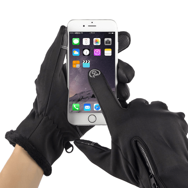 Unisex Winter Ski Full Finger Zipper Gloves - MRSLM