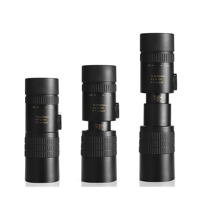 Ipree® 10-300X40 Zoom Telescope Metal Professional HD Monocular Retractable Telescopic for Outdoor Camping Travel - MRSLM