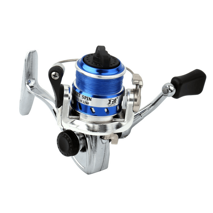 Mini Metal Fishing Reel 2+1BB 4.3:1 Spinning Wheel Left Right Exchange Fishing Tackle with 50M Fishing Line - MRSLM