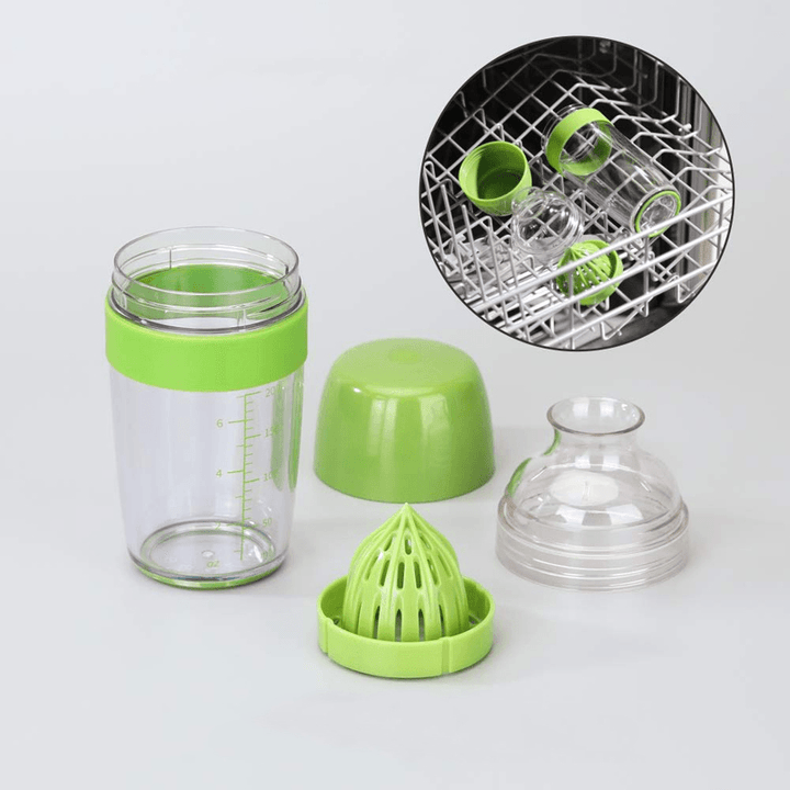 KITCHENDAO 2 in 1 Leak-Free Salad Dressing Bottle Shaker with Citrus Juicer - 250Ml - MRSLM