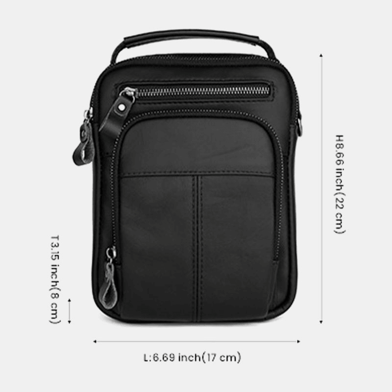 Men Multi-Pocket Retro 6.5 Inch Phone Bag Waist Bag Back Anti-Theft Pocket Design Crossbody Bags Belt Bag - MRSLM