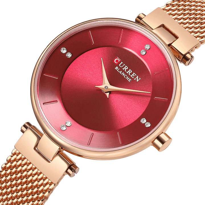 CURREN 9031 Ultra Thin Dial Case Elegant Design Women Watch Full Steel Quartz Watch - MRSLM