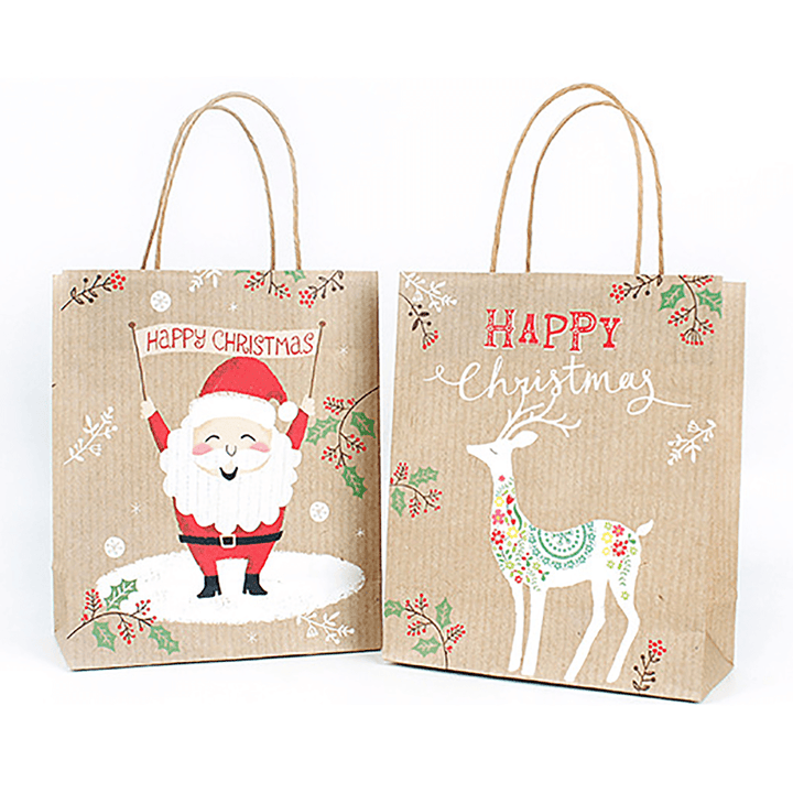 Christmas Kraft Paper Santa Gift Bag Candy Chocolate Cookies Bag Merry Christmas Decorations - MRSLM