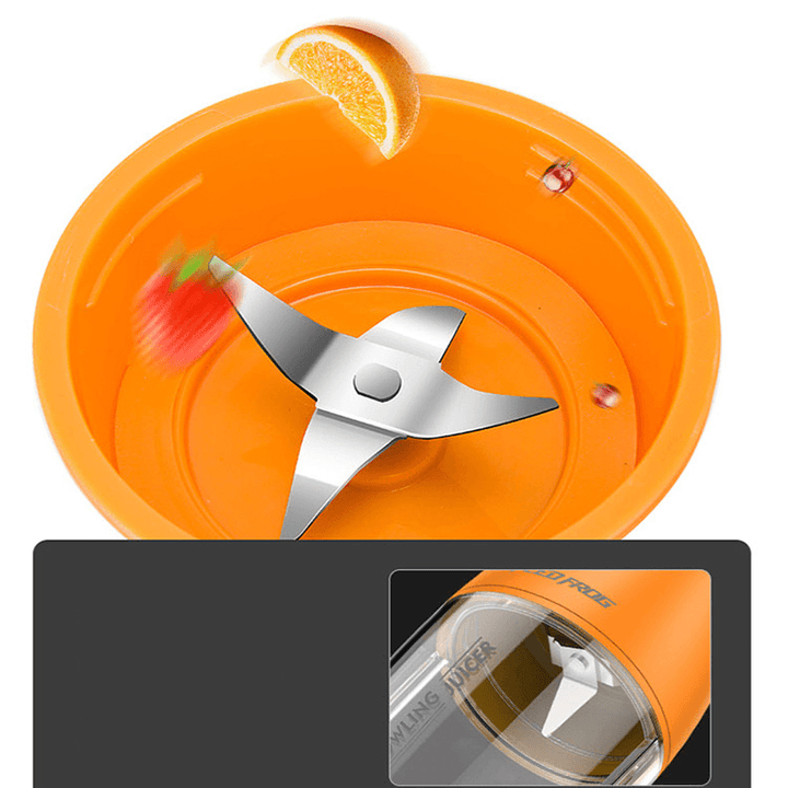 Ipree® 350Ml 80W Portable USB DIY Bowling Juicer Machine Fruit Juicing Extractor Cup Shake Blender Bottle - MRSLM