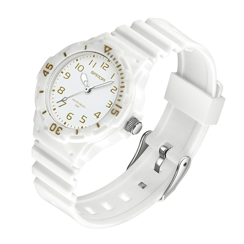 SANDA 6011 Fresh Color Silicone Strap Ultra Light-Weight Women Quartz Watch - MRSLM