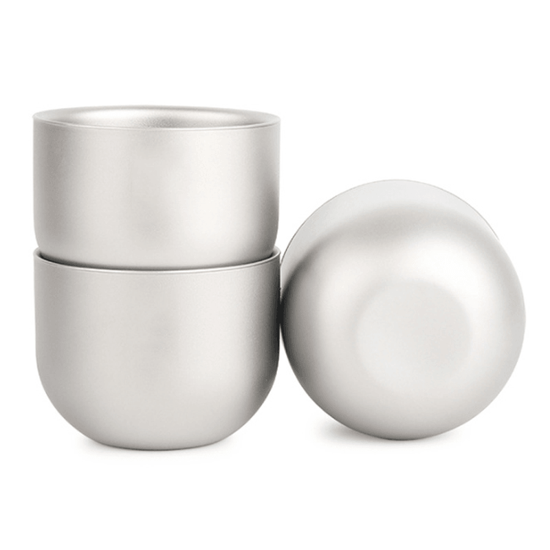 Keith 1 Pcs 150Ml Water Cup Pure Titanium Camping Travel Portable Tea Cup Double Anti-Scalding Cup - MRSLM