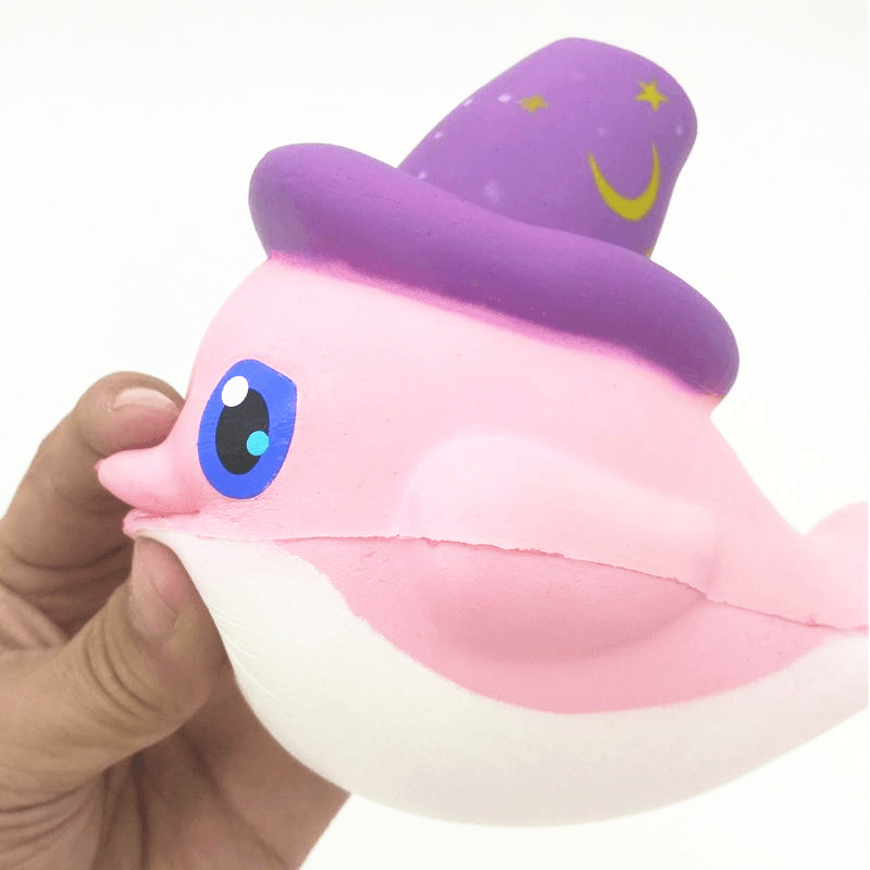 Squishy Slow Rising Kawaii Whale Soft Squeeze Cute Dolphin Cell Phone Strap Bread Cake Stretchy Toy - MRSLM