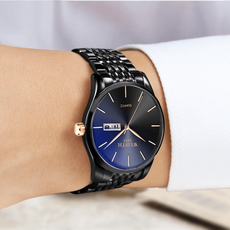 Fashion Casual Men Watch Date Week Display Business 3ATM Waterproof Quartz Watch - MRSLM