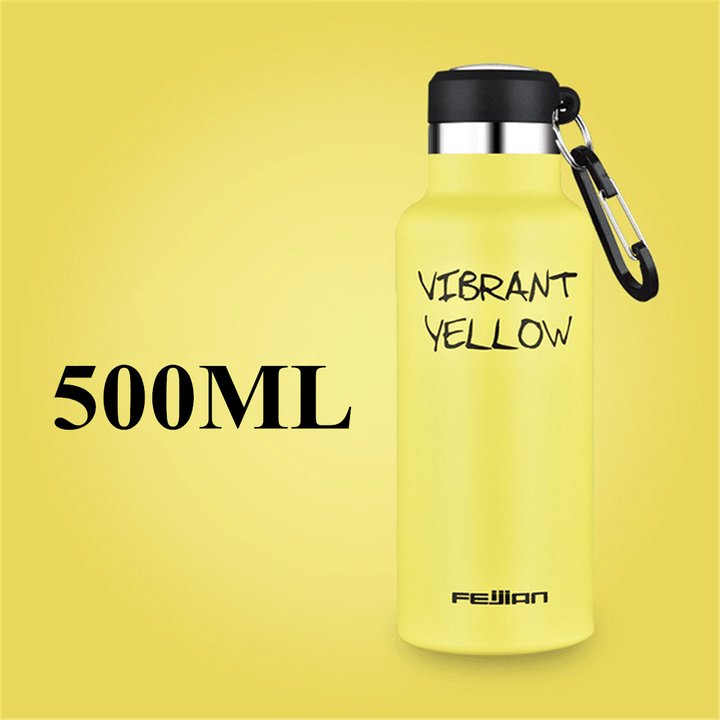 500Ml Stainless Steel Sport Water Bottle Running Kettle Cycling Hiking Drink Vacuum Cup - MRSLM