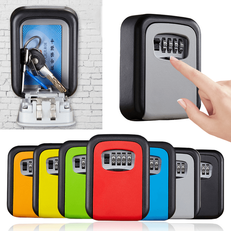 4 Digits Password Key Box Decoration Password Lock Key Storage Box Wall Mounted - MRSLM