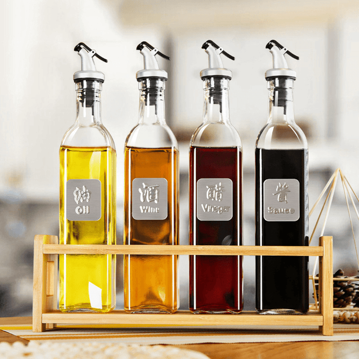 1Pc Glass Sauce Vinegar Oil Bottle Oil Dispenser Container Gravy Boats Condiment Seasoning Bottle Olive Oil Dispenser Kitchen - MRSLM