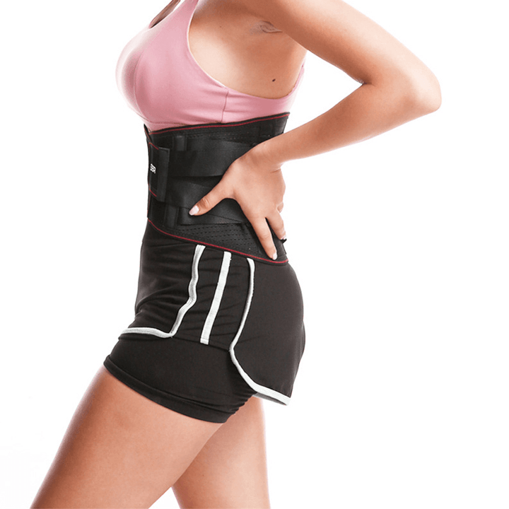 BOER 50*43*47CM 3D Breathable Mesh Support Sports Waist Brace Fixed Spring Support Compression Gym Waist Brace - MRSLM