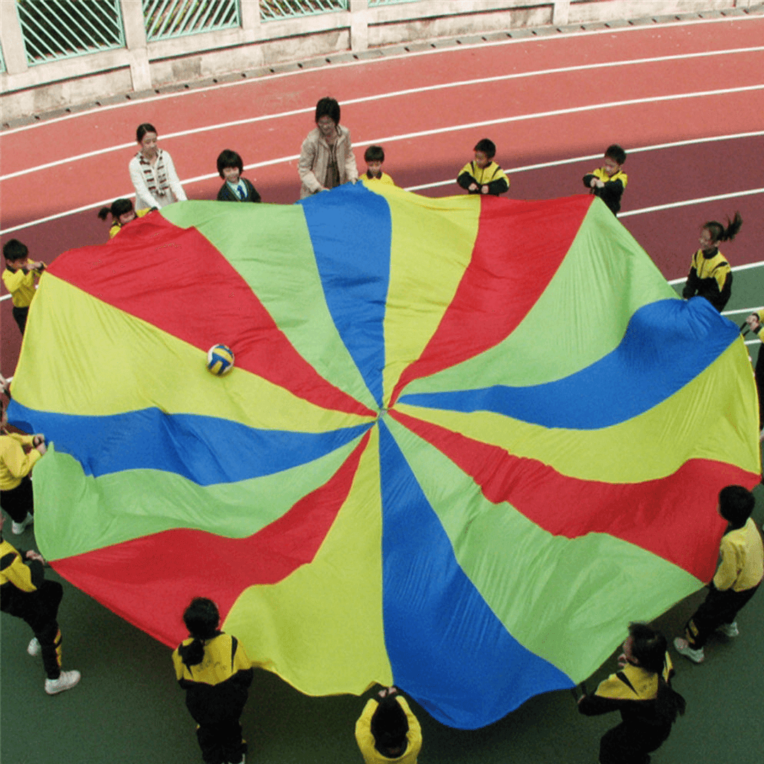 20Ft/6M Kids Play Rainbow Parachute Outdoor Game Park Flyer Development Exercise - MRSLM