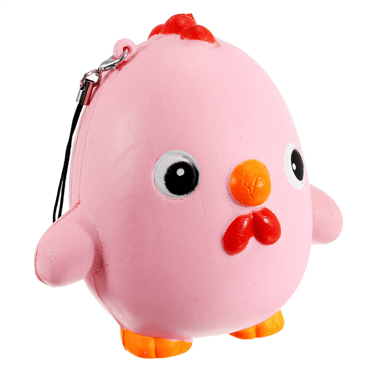 Squishy Pink Chicken Jumbo 10Cm Slow Rising Collection Gift Decor Soft Toy Phone Bag Strap - MRSLM