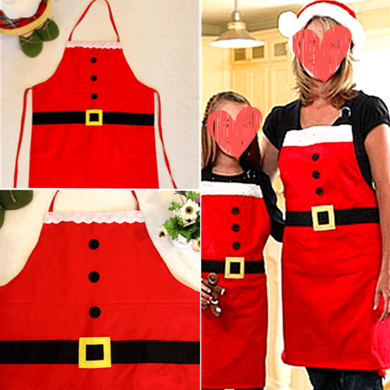 Christmas Novelty Kitchen Cooking Apron Party Xmas Fun Gift Child Adult Apron - MRSLM