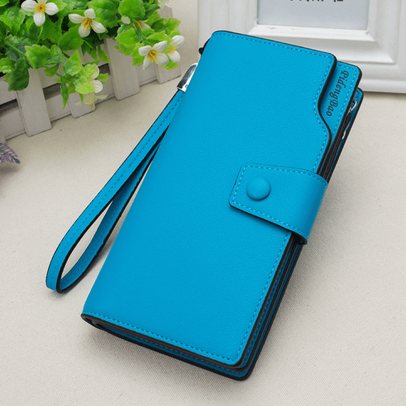 Women 11 Credit Card Holders 6 Inches Cell Phone PU Leather Wallet Clutch Wallet - MRSLM