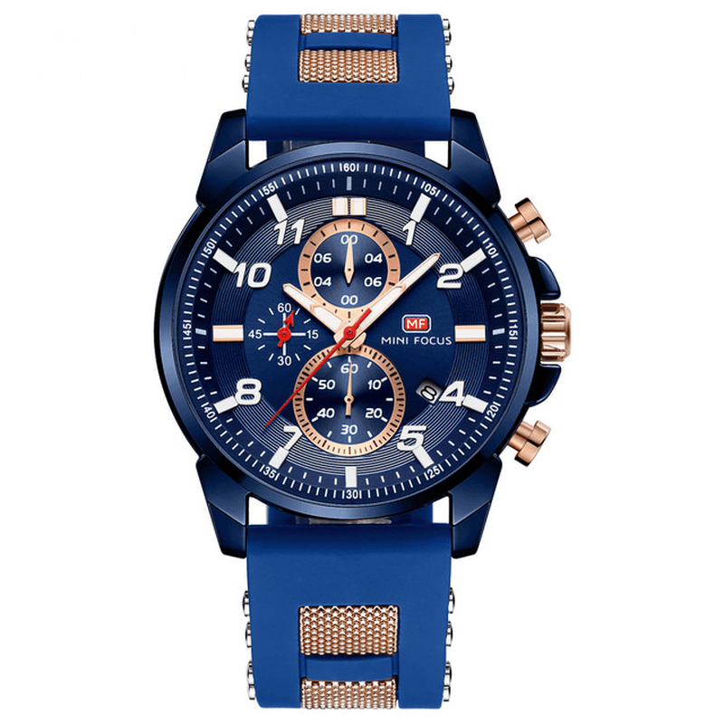 MINI FOCUS MF0268G Multi-Function Chronograph Luminous Military Sports Men Watch Quartz Watch - MRSLM