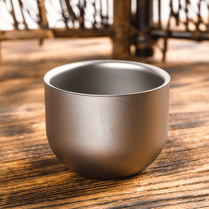 Keith 1 Pcs 150Ml Water Cup Pure Titanium Camping Travel Portable Tea Cup Double Anti-Scalding Cup - MRSLM