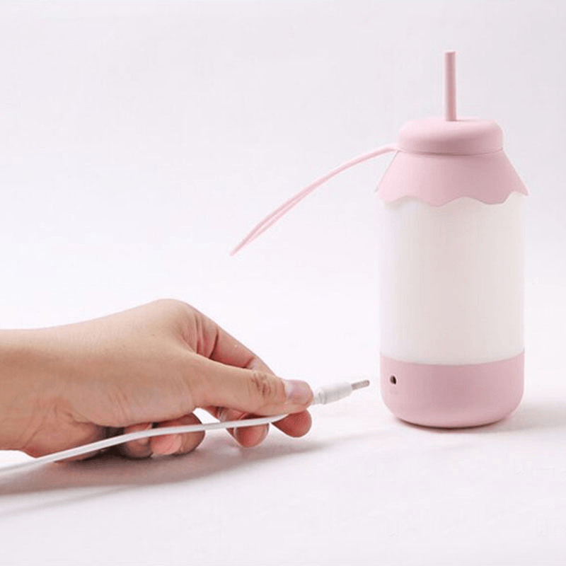 BIKEIGHT Romantic Telescopic Switch Milk Bottle Shape LED Light Silicone USB Charging Bedside Light - MRSLM