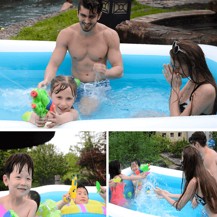 110/128/155Cm Inflatable Swimming Pool Camping Garden Family Kids Paddling Pool - MRSLM