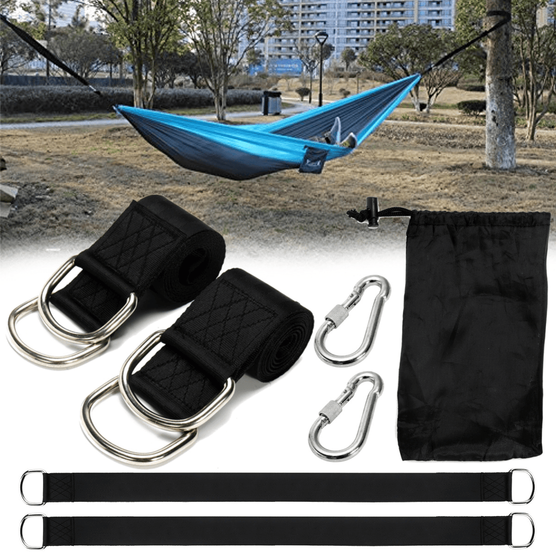 5Pcs Camping Hammock Swing Tree Sling Straps Set Heavy Duty Outdoor Accessory Garden Recreation - MRSLM