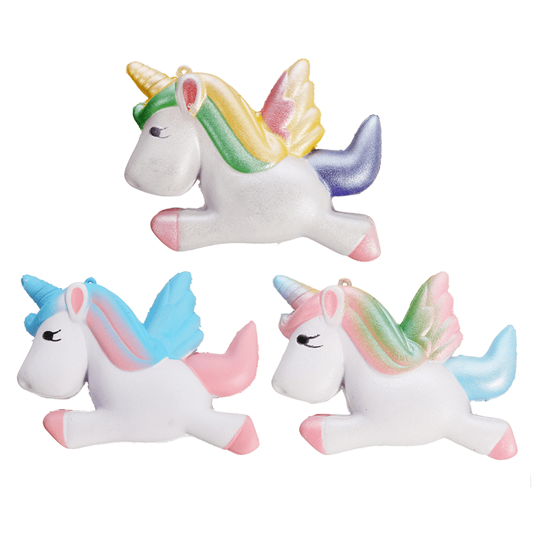 Squishy Unicorn Horse 13Cm Multicolor Soft Slow Rising Cute Kawaii Collection Gift Decor Toy - MRSLM