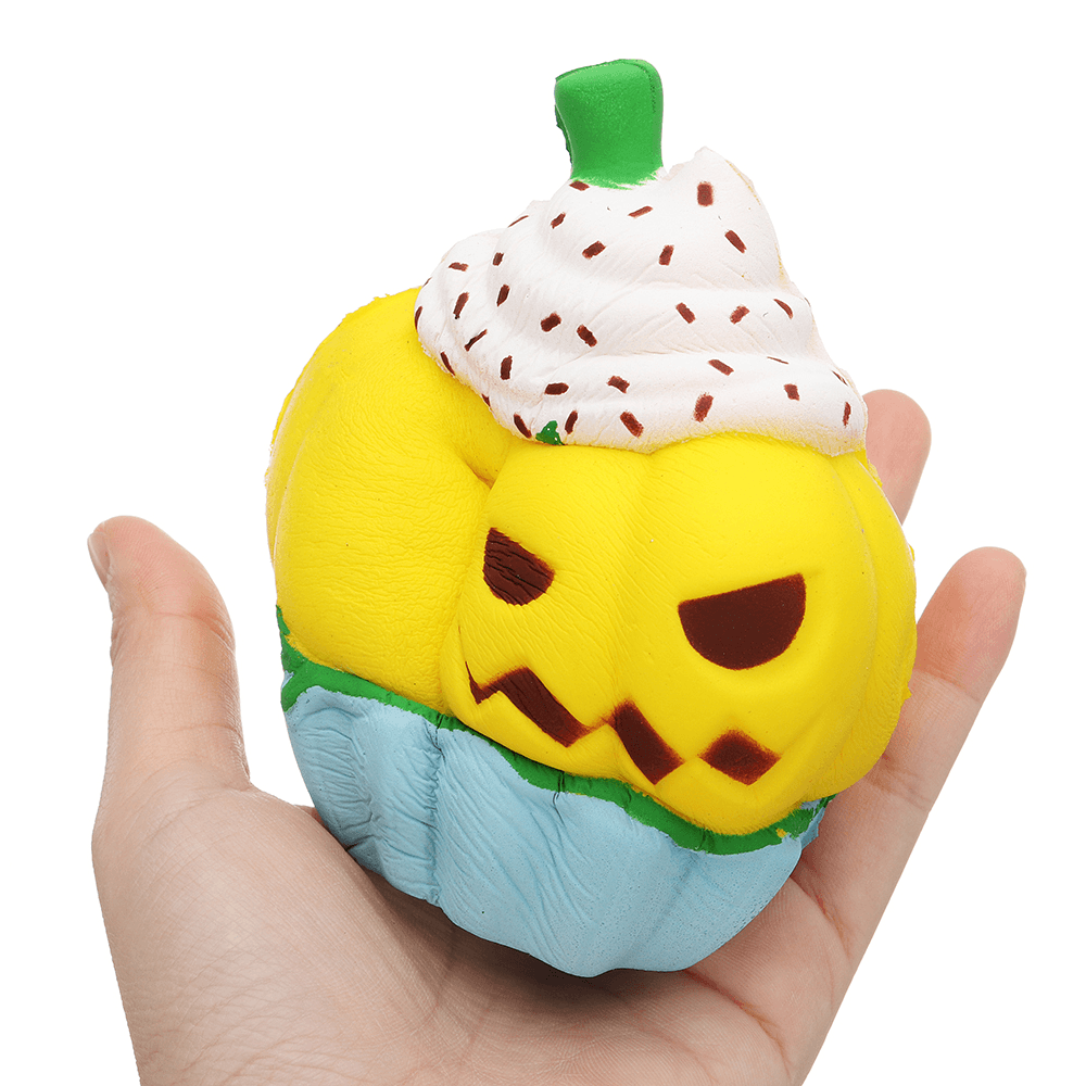 Halloween Pumpkin Ice Cream Squishy 13*10CM Slow Rising Soft Toy Gift Collection with Packaging - MRSLM