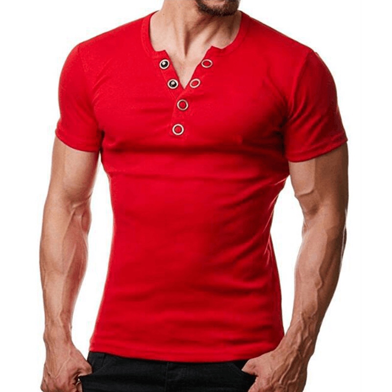 Solid Color Slim Fit Buttons Shirts - MRSLM