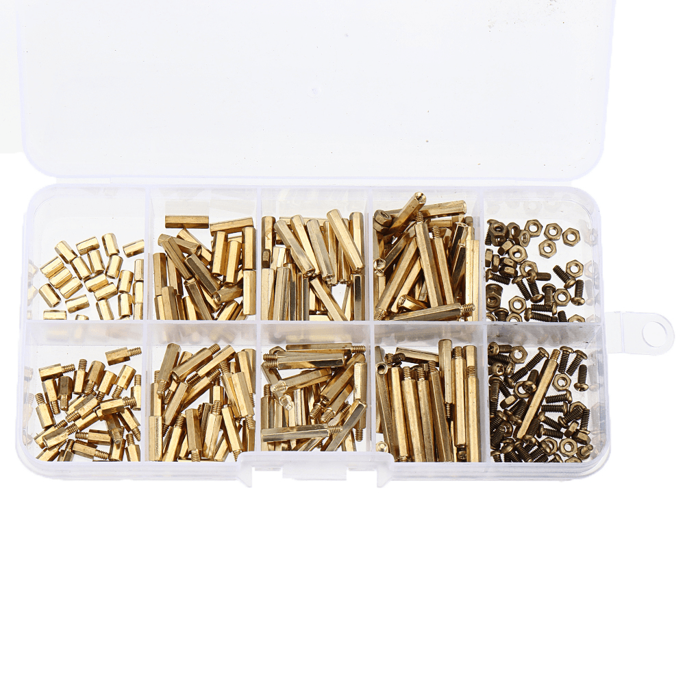 Suleve M2BH1 320Pcs M2 Male-Female Brass Hex Column Standoff Support Spacer Pillar for PCB Board - MRSLM