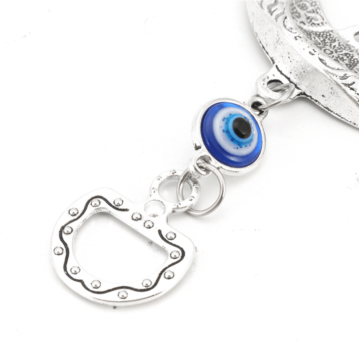 Turkish Blue Evil Eye Horseshoe with Elephant and Ribbon Wall Hanging Decorations ☆ - MRSLM