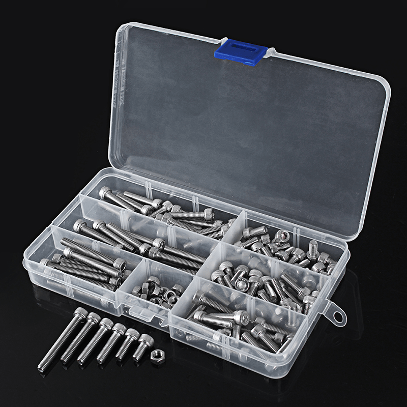 Suleve™ M5SH3 110Pcs M5 Stainless Steel 10-40Mm Hex Socket Cap Screw Allen Bolt Assortment Kit - MRSLM