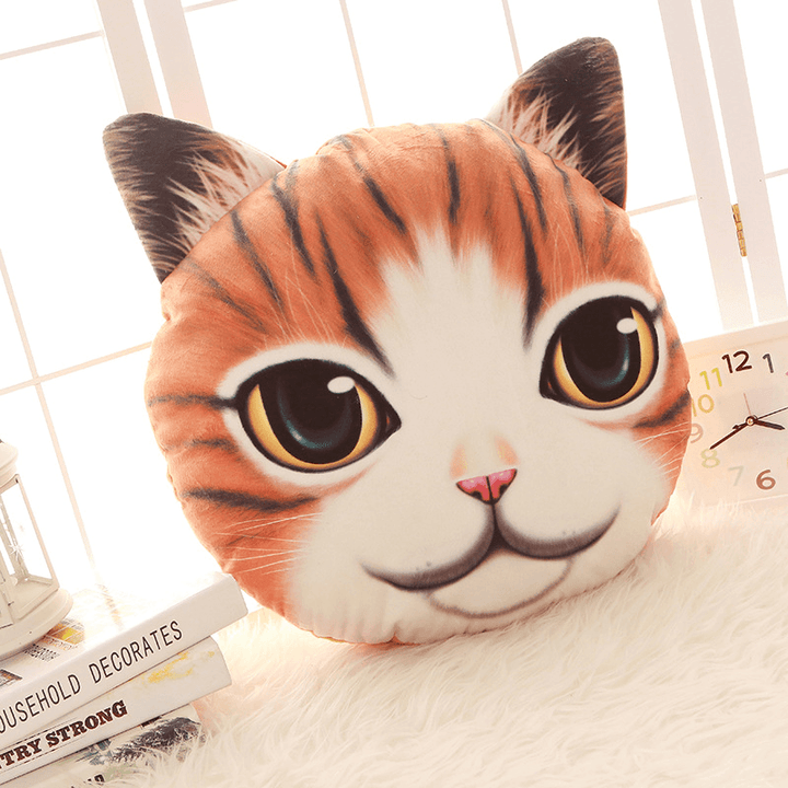 Creative Funny 3D Dog Cat Head Pillow PP Cotton Simulation Animal Cushion Birthay Gift Trick Toys - MRSLM