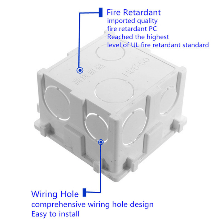 86X86Mm Wall Plate Box Universal White Socket Switch Back Cassette - MRSLM