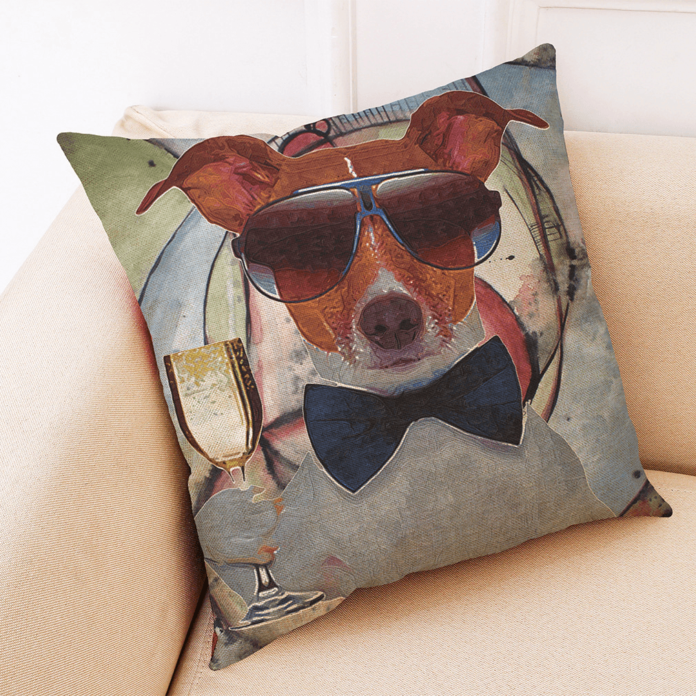 Honana BX 45X45Cm Animal Print Dog Luxury Cushion Graffi Style Throw Pillow Case Pillow Covers - MRSLM