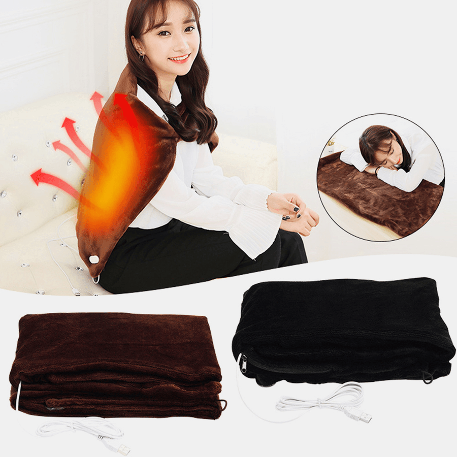 Unisex USB Charging Heating Knitted Windproof Keep Warm Outdoor Casual Heated Shawl - MRSLM