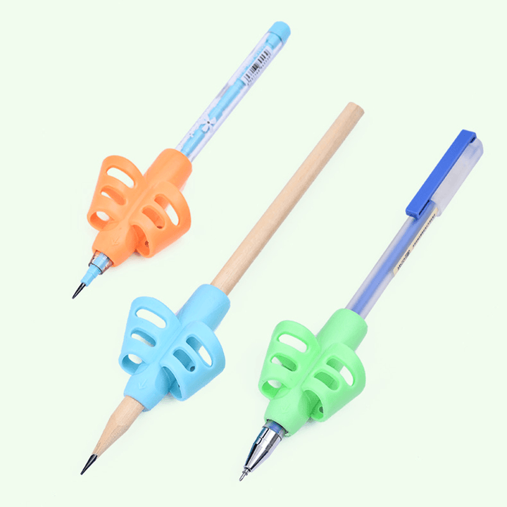 Two-Finger Grip Silicone Baby 3Pcs Learning Writing Tool Writing Pencil - MRSLM