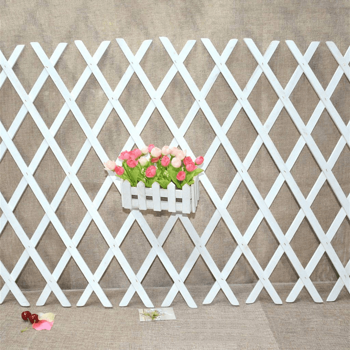 Anticorrosive Wood Pull Net Flower Frame Grid Vine Frame Wall Decorations Wall Hanging Telescopic Wooden Fence Pull Net - MRSLM