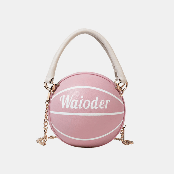 Women Basketball Chains Casual PU Handbag Crossbody Bag - MRSLM