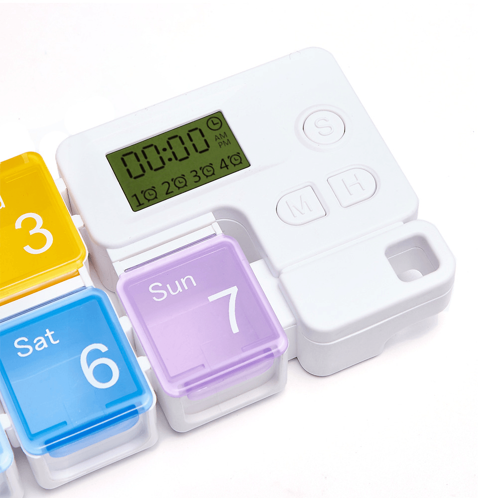 IPREE Smart Pill Storage Box Electronic Timing Reminder Pill Alarm Timing Pill Organizer Tablet Container Case - MRSLM