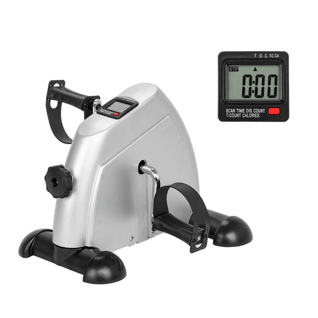 LCD Display Portable Pedal Bike Hands and Feet Trainer Mini Pedal Exercise Bike for Home Fitness Body Shaping - MRSLM