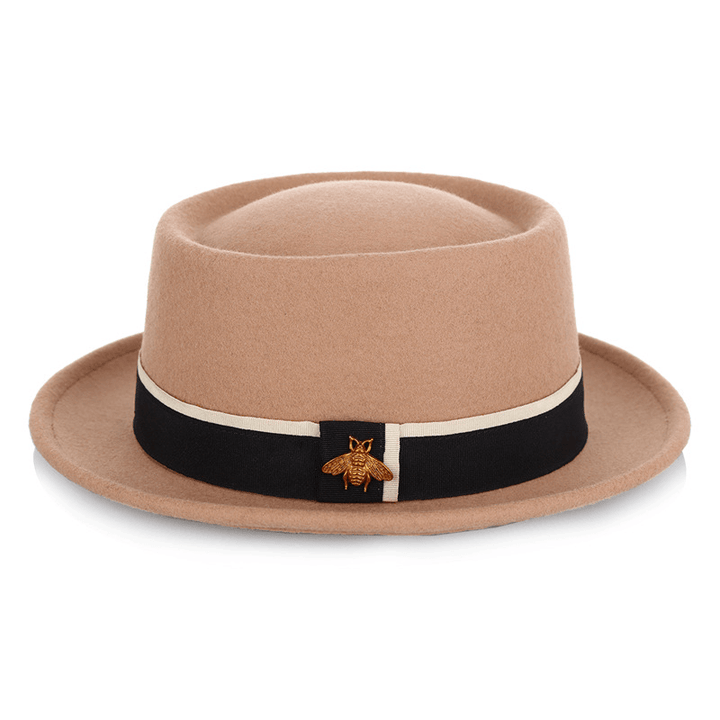 Ladies Pure Wool Ladies Fashion Little Bee Accessories Top Hat - MRSLM