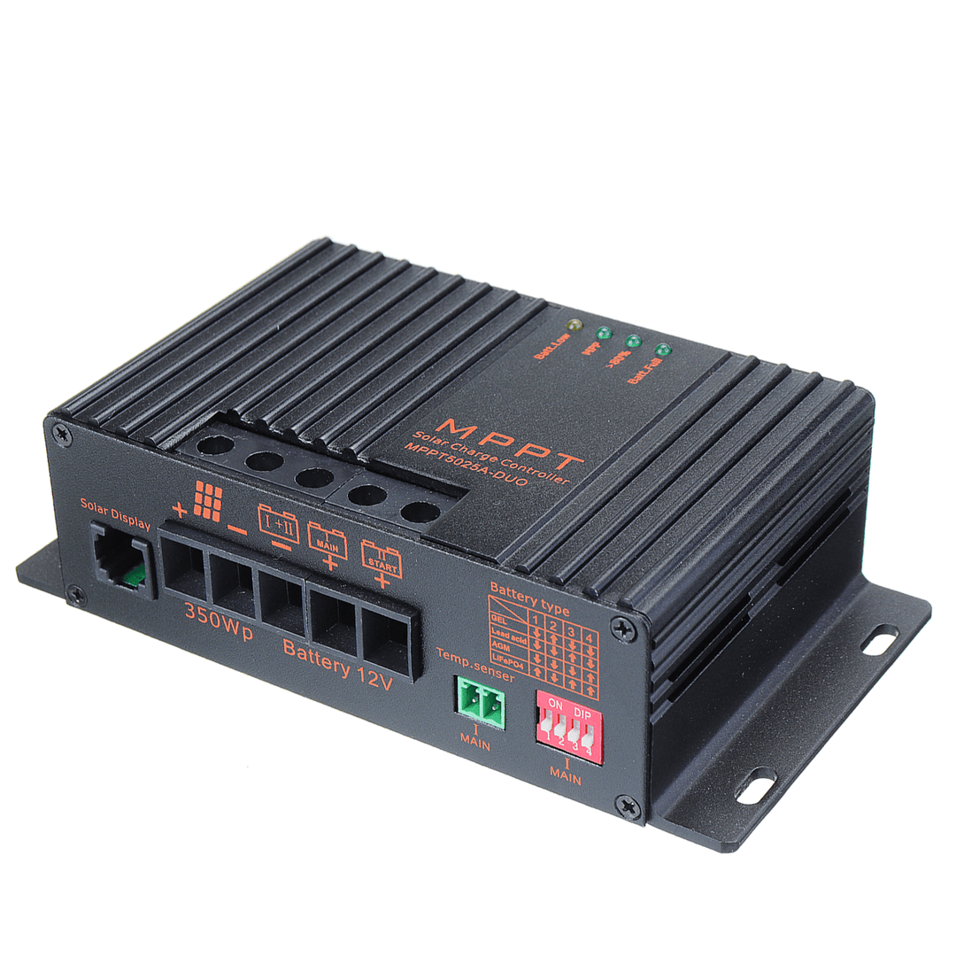 MPPT5025A-DUO MPPT 25A 12V Solar Charge Controller with LCD Solar Regulator for Solar Panel Charger - MRSLM
